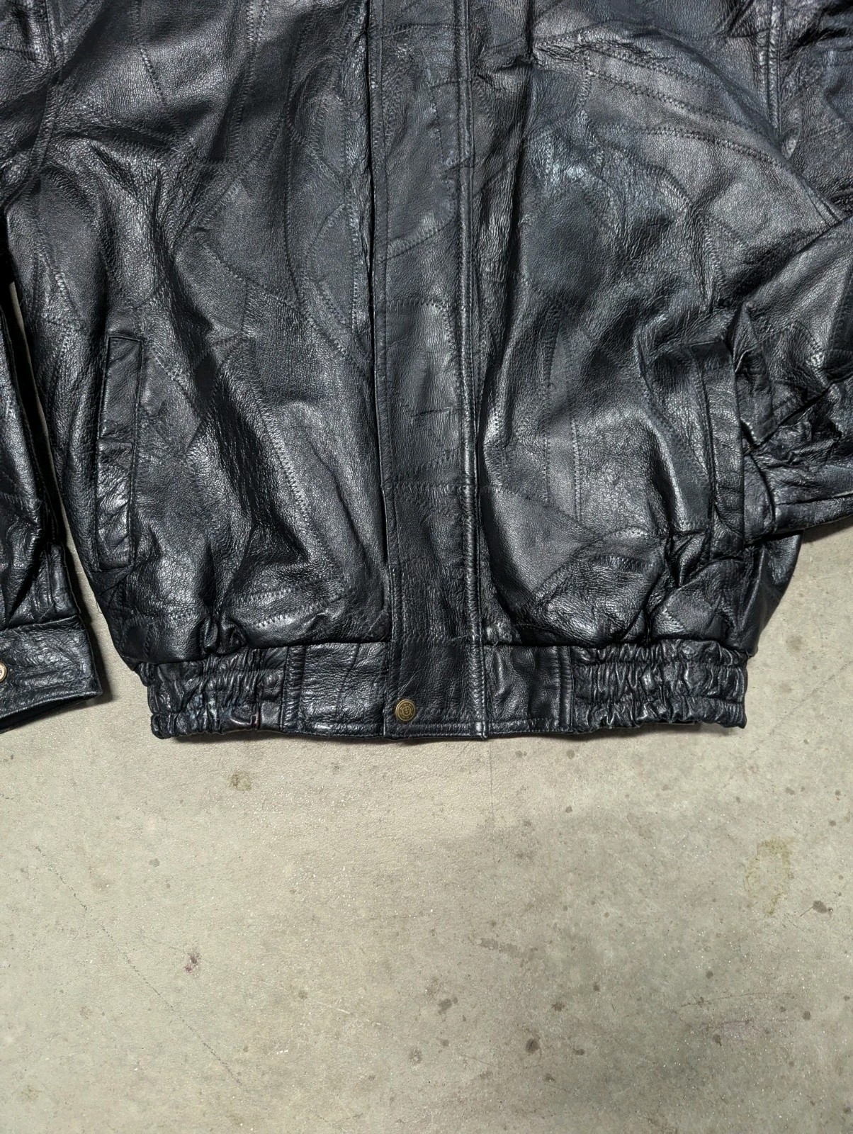vintage pb basics patchwork leather jacket mens M… - image 2