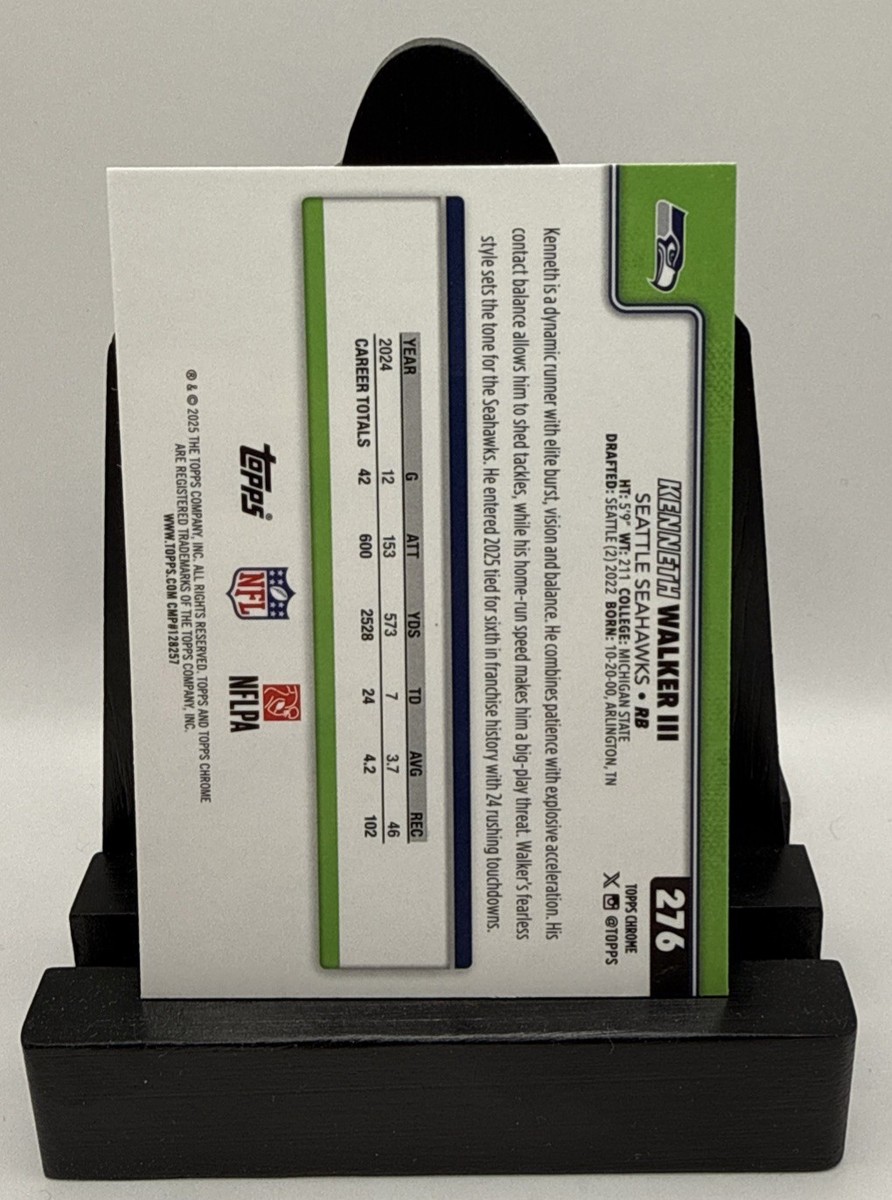 2025 Topps Chrome Football Kenneth Walker III Neon Pulse SP