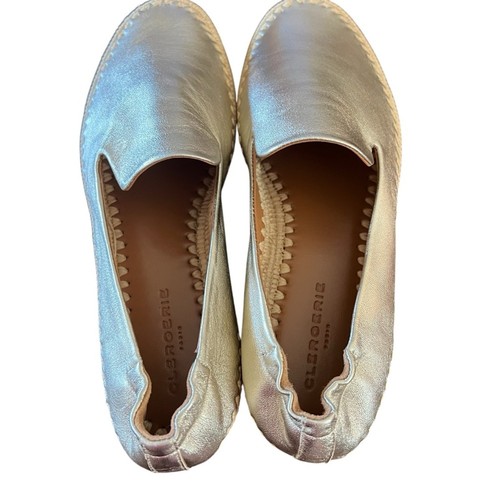 Clergerie Irmis Gold Leather Espadrille Flats Slip On NEW Size 8.5 - Picture 5 of 10