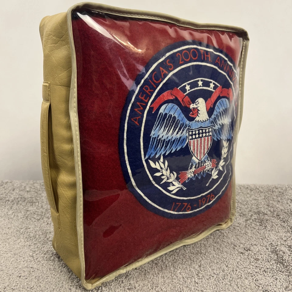 Manta Estadio Lana Pendleton Roja De Colección América 200th 1776-1976 Eagle 56x67 Foto 2 de 4