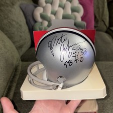 Pete Johnson Ohio State Buckeyes Autographed Mini Helmet #33 58 TD Record
