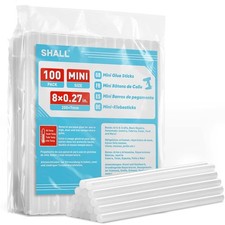 SHALL Mini hot Glue Sticks, 0.27 inch x 8 inch. （7mm x 200mm）, 100 Pack Cle 0.16 per stick