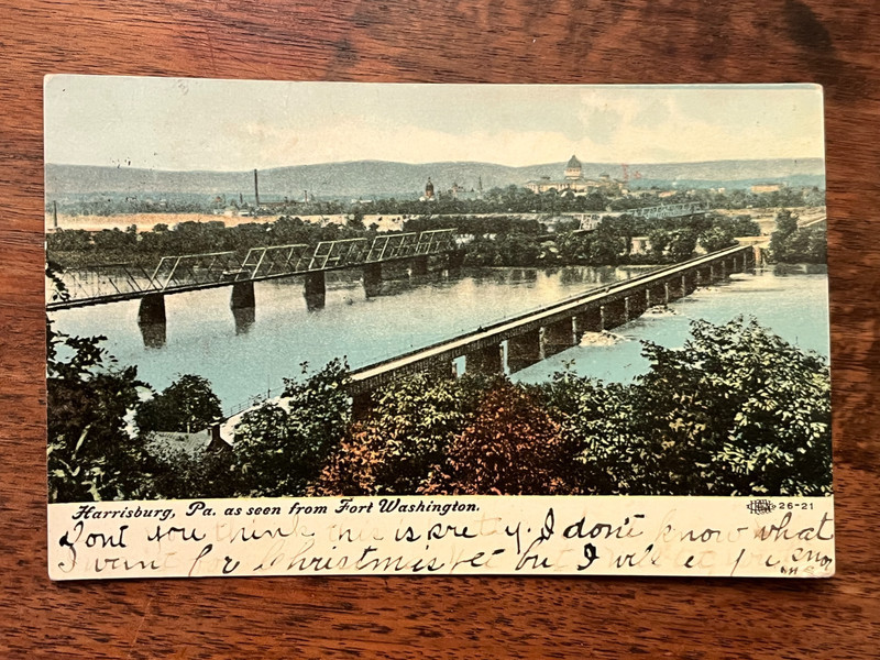Harrisburg Pennsylvania from Fort Washington Vintage Postcard