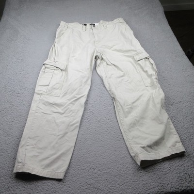 Vintage Levis Silvertab Khakis Cargo Pants Mens 36x28 Beige Baggy Wide Leg