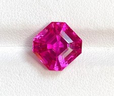 Certified Natural Rare 10.01 Ct Pink Sapphire Asscher Cut Loose Gemstone AAA 