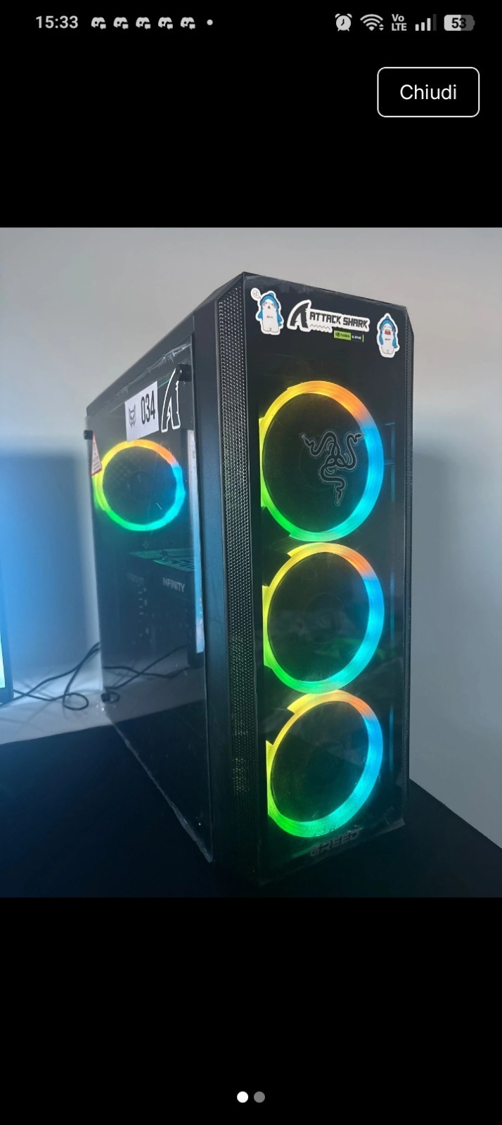 PC Gaming AMD Ryzen 7 5700X + RTX 5060 – 32 gb ram ddr4 – 1 tb ssd Pari al nuovo