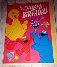 Happy Birthday Greeting Card Sesame Street Boy Girl Hallmark 4 3/4" x 7 "