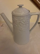 SPODE HENRY IV COFFEE POT  EMBOSSED BRANCHES & LEAVES ALENITE