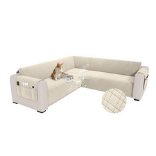 Waterproof L Shaped Couch Cover for Sectional Sofa Velvet Quilted Corner Sofa...
