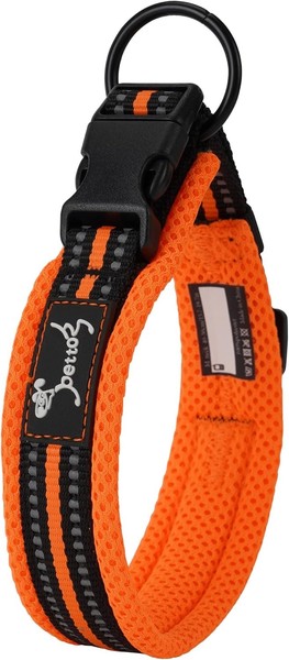 Hundehalsband Nylon Verstellbar Atmungsaktiv Reflektierend Orange GrößE M-image