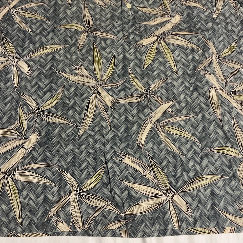 复古夏威夷衬衫中号套衫竹制劳哈拉编织图案夏威夷制造 — 第 2/4 张图片