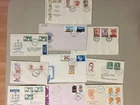 Ten India fdc with multiple stamps