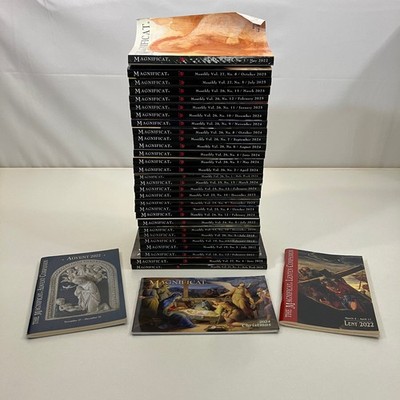 32 Magnificat Monthly Magazine Issues & Companions Paperback & Staple Bound Lot