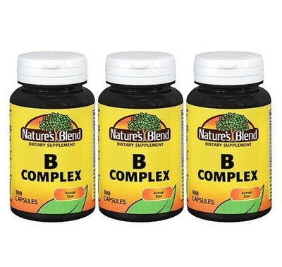 3 X Nature's Blend B Complex Capsules  100 Capsules NEW