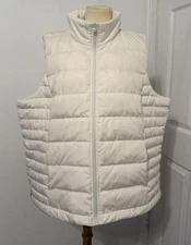 Lands End Down Puffer Vest 600 Fill Power Cream Lightweight NWT Size 2X