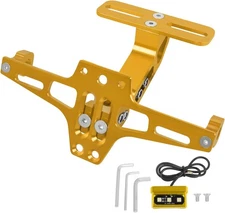 License Plate Bracket Holder CNC Aluminum Gold Universal Fender Eliminator Gold