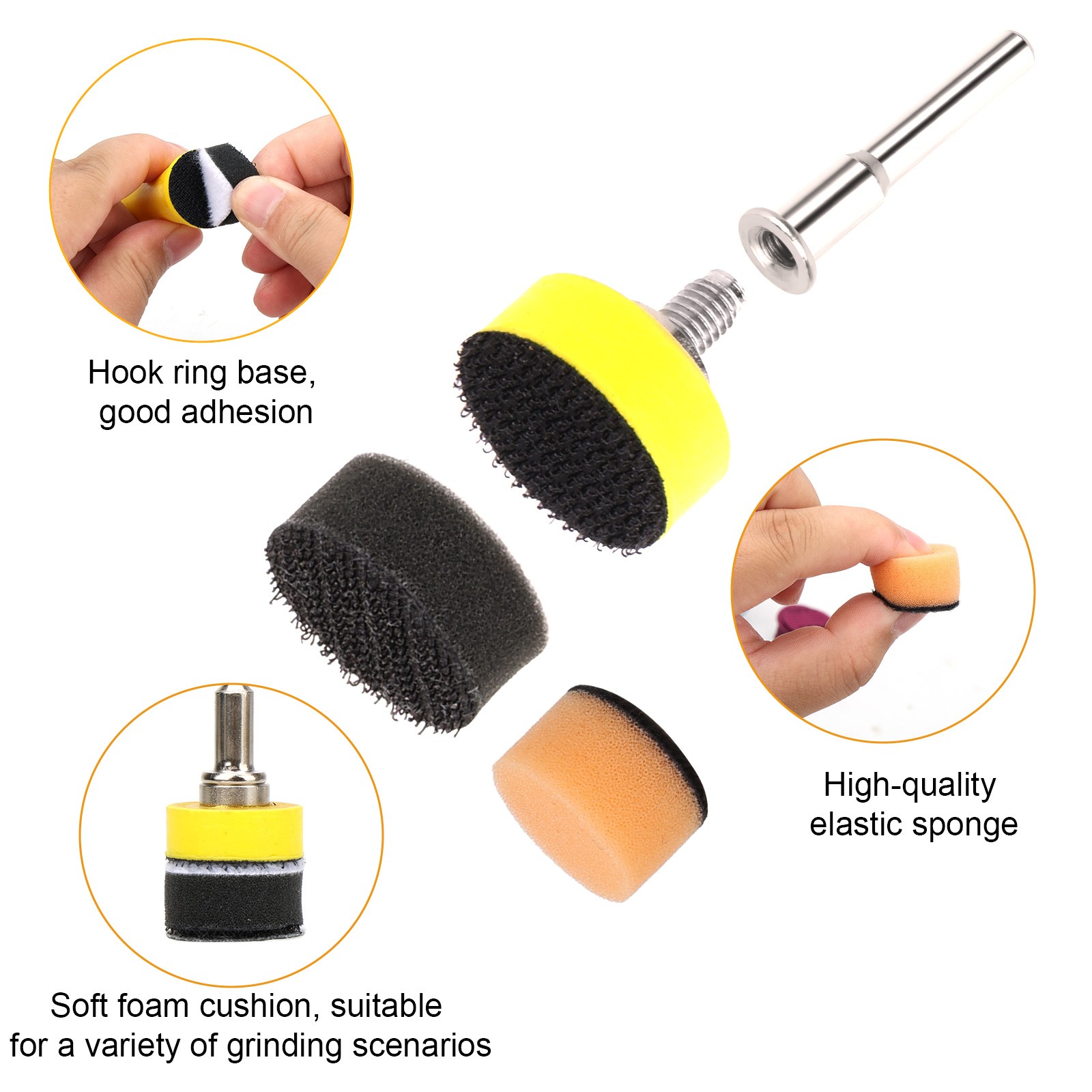 250PCS 1" Hook & Loop Sandpaper 60-10000 Grit Wet Dry Polishing Pads for Drill