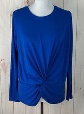 Karen Kane Women’s Royal Blue Long Sleeve Twist Front Stretch Top Size M