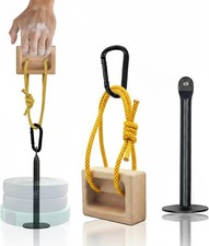 Portable Beech Wood Fingerboard Climbing Hangboard Set   Dual-Pocket Grip Blocks