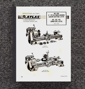 #. 618 Metal Lathe Instructions & Parts Manual Fits ATLAS/CRAFTSMAN 6" NO. 618