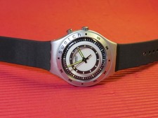 REFURBISHED / neuwertige Swatch Irony Big - FRELON schwarzes Band - Licht defekt