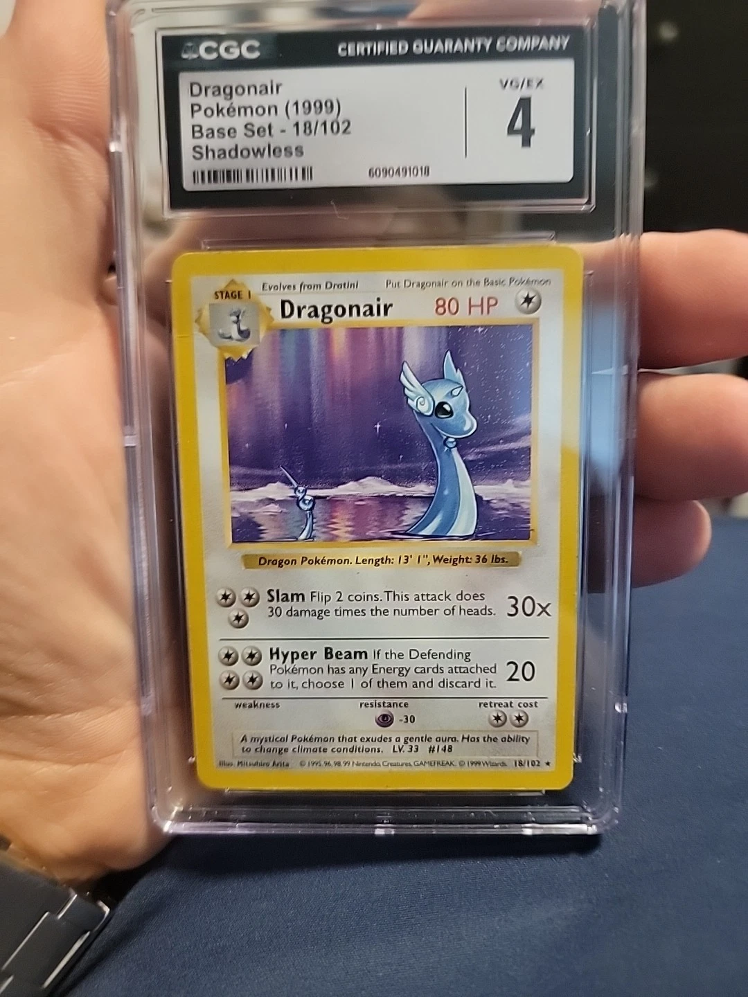 Dragonair 018/102 Base Set (Shadowless) Regular CGC Graded 4