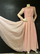 Vintage 1960s Jack Bryan Gown Pink Chiffon Evening Dress Magical M.O.B.Gown M/L