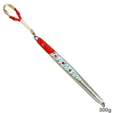 Fish WOW 300g Speed jig 10.5oz Vertical Trolling lure 8/0 Assist Hook Red Silver