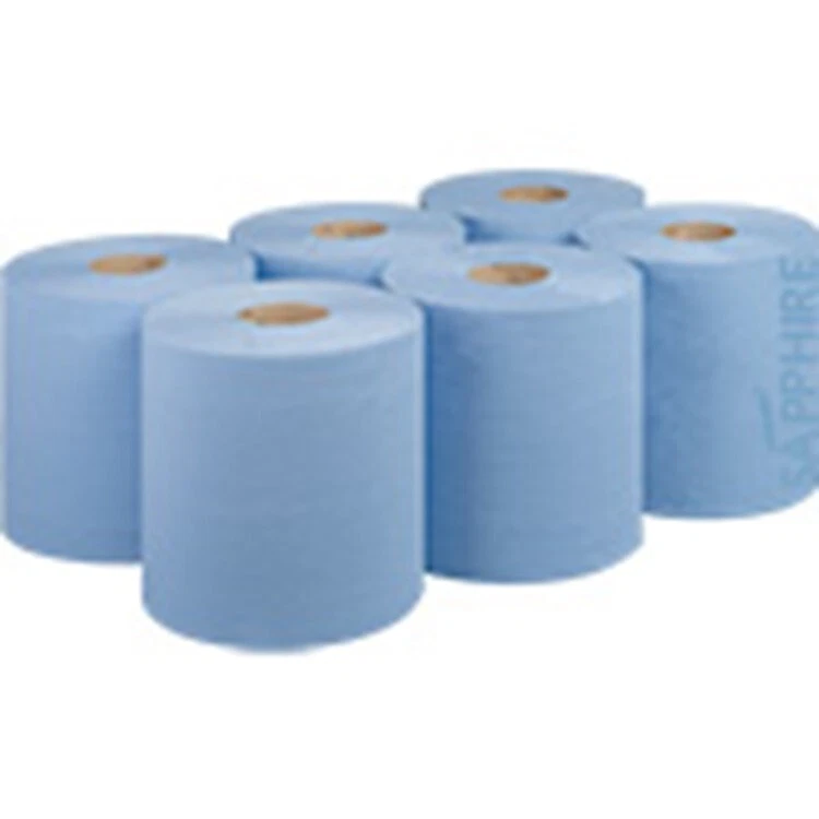 FOURSTONES Blue Centrefeed Rolls 3 Ply Premium High Quality 120m 6 Pack Absorbent Workshop