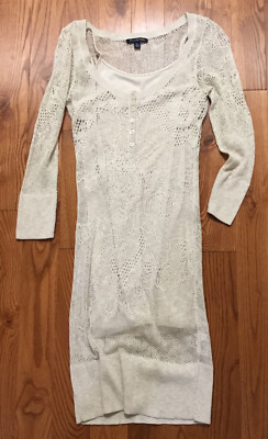 AMERICAN EAGLE BEIGE CROCHET DRESS SIZE MEDIUM | eBay