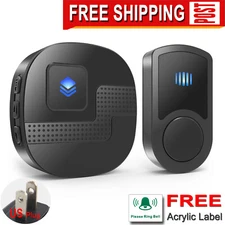 LIKEPAI N91G Black Wireless doorbell,1 transmitter+1 bell receiver,waterproof