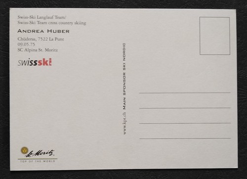 0528 Andrea Huber Skilanglauf Autogrammkarte original signiert - Picture 2 of 2