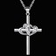 Multi-Stone Gorgeous Cross Pendant Necklace With White Topaz And Silver Chain – 3 5/8 Inch