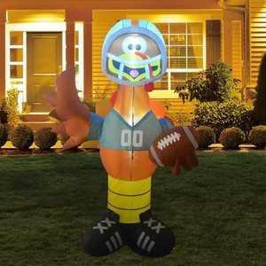 6 Foot High Thanksgiving Inflatable American Football ...