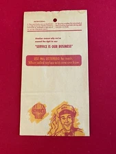 1950's, SHELL Gasoline  "Un-Used" Paper LITTERBAG (Scarce / Vintage)
