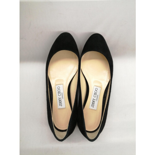 JIMMY CHOO JESSIE FLAT Suede Pump in Black with Box, US5.5 [Rank B