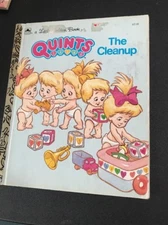 Quints 1-5 The Clean Up Children Book By Little Golden Book 1990