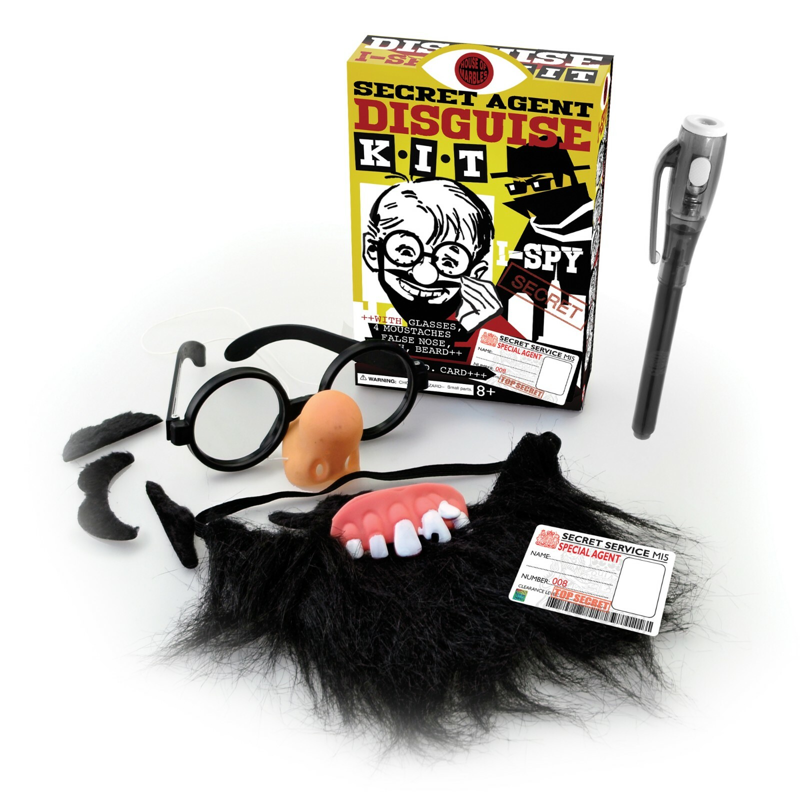House of Marbles Undercover Spy Kit Bundle w/ Disguises and Invisible