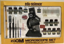 Vintage Edu-Science ZOOM Microscope Set w/ Accessories 750 X