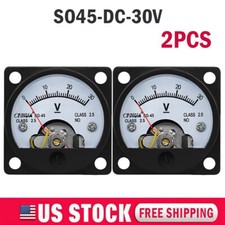 2X DC 0- 30V Analog Voltmeter Analogue Voltage Panel Meter Directly Connect SO45