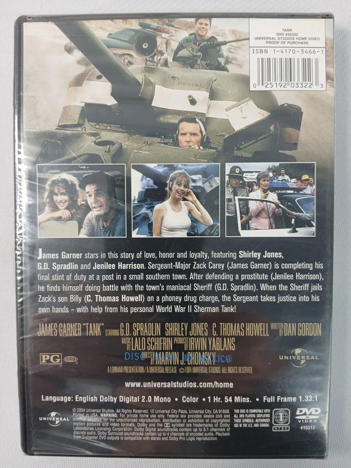 TANK (1984) DVD JAMES GARNER SHIRLEY JONES C. THOMAS HOWELL NEW SEALED Foto 2 de 2