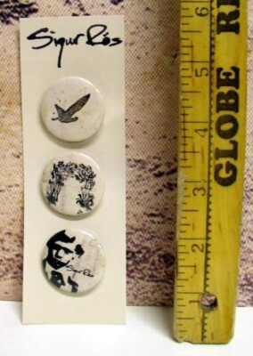 SIGUR ROS 2005 GEFFEN takk promo 3 button/badge set on card New Old Stock