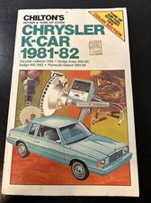 Vintage Chilton Car Manual 7163 1981-1982 Chrysler K-car Lebaron Reliant Aries Vintage Chilton Car Manual 7163 1981-1982 Chrysler K-car Lebaron Reliant Aries