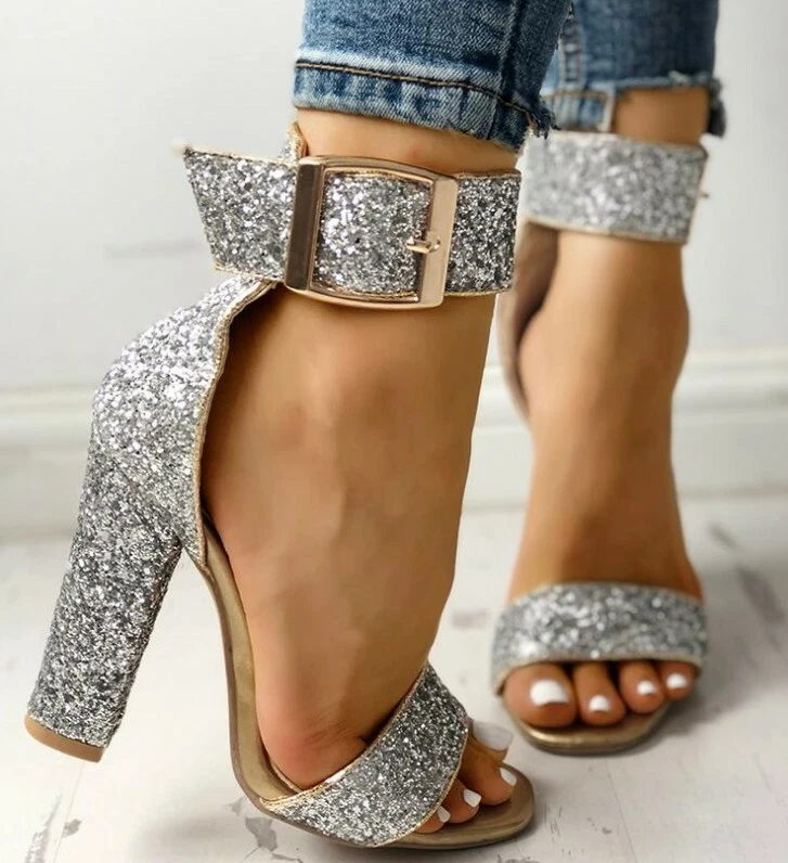 Buckle top sandal heels