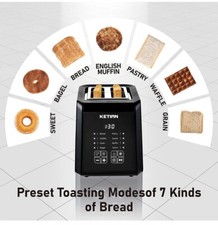 KETIAN Touch Screen Toaster 2 Slice, Bagel/ E...
