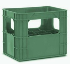 CASSETTA PORTABOTTIGLIE 12POSTI IMPILABILE BLU/VERDE-BOTTIGLIA DA 1LT VINO ACQUA