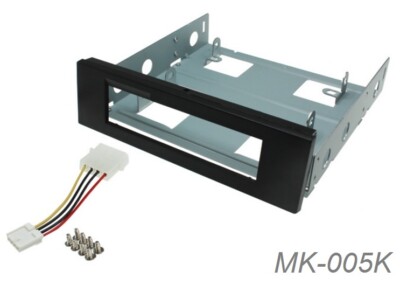 3.5'' Floppy / Card Reader Mounting Bracket Kit for 5.25'' Bay w/ Black Plate
