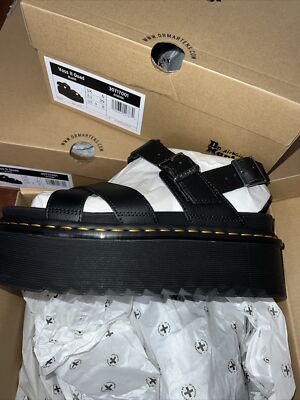 NEW DR. MARTENS VOSS II QUAD Platform Sandals Black Athena