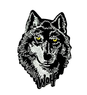 Patch Aufnäher gestickt Wolf Wolf No Club Biker Thermoaufkleber Motorrad
