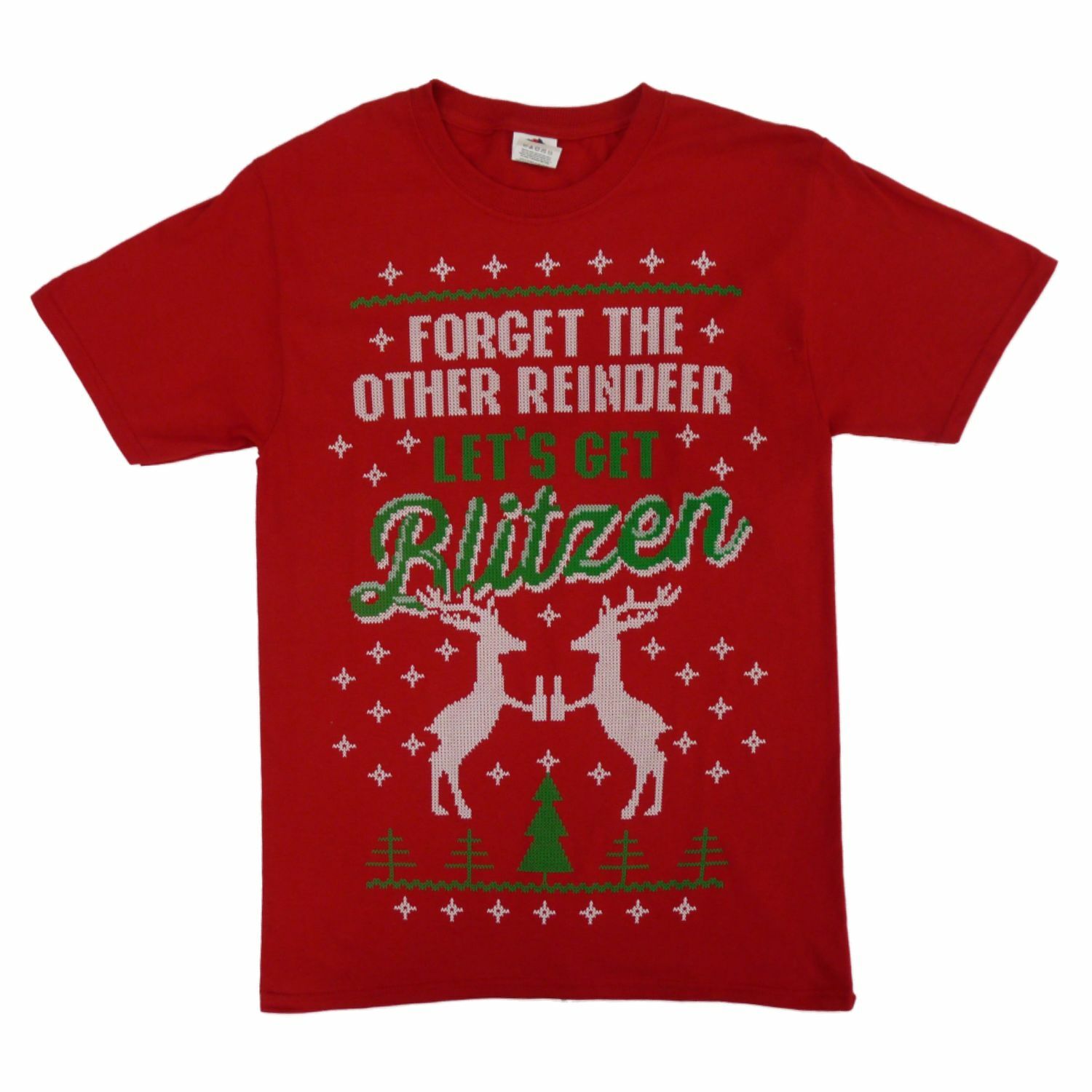 ALTRA T shirt renna natalizia 25 dicembre uomo rossa Lets Get Blitzen